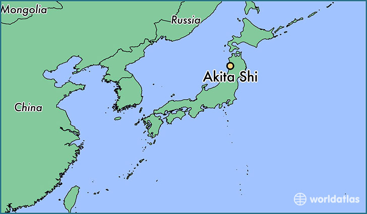 map showing the location of Akita Shi