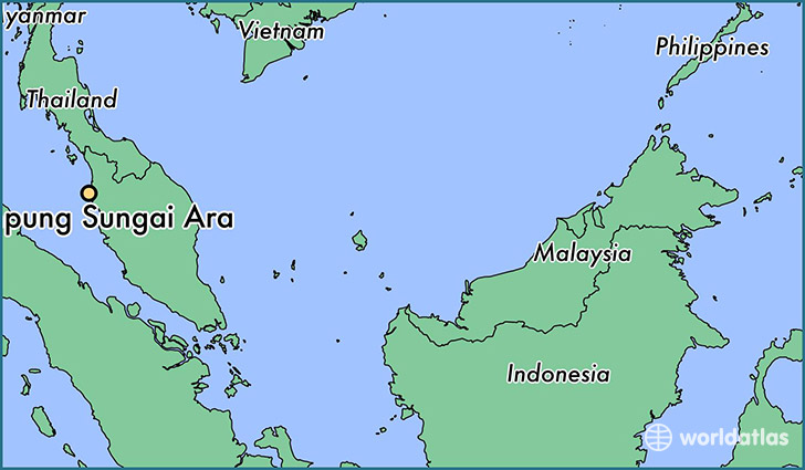 map showing the location of Kampung Sungai Ara
