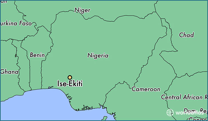 map showing the location of Ise-Ekiti
