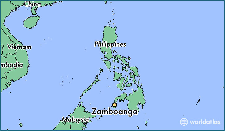 map showing the location of Zamboanga
