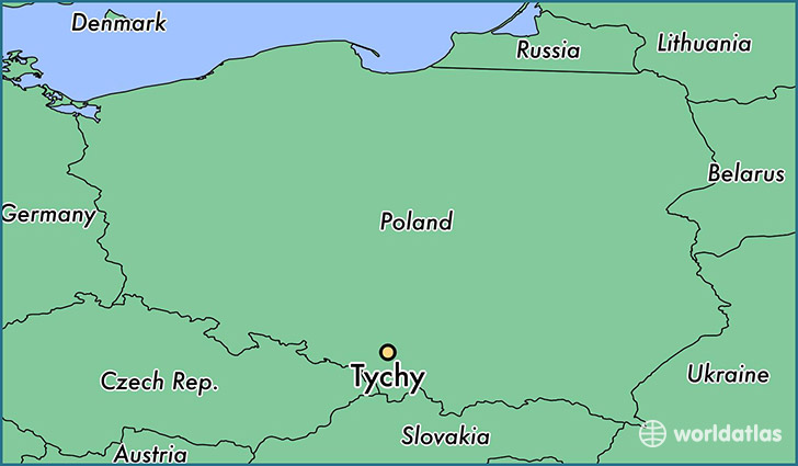 map showing the location of Tychy