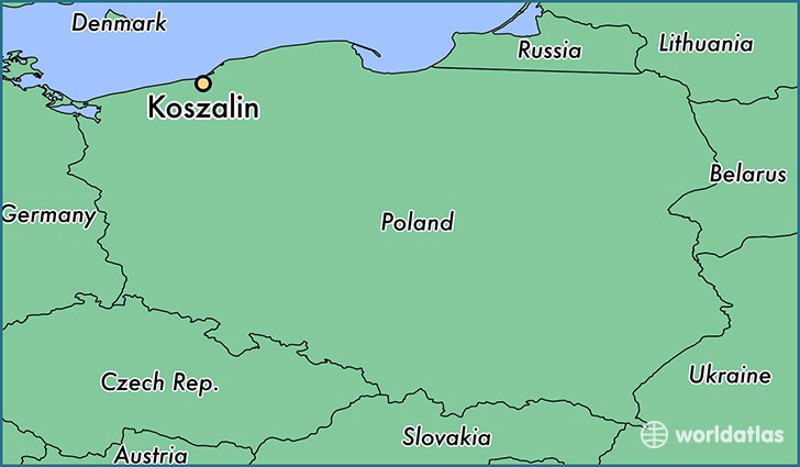 map showing the location of Koszalin