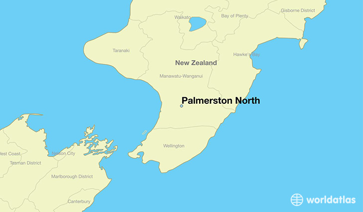map showing the location of Palmerston North
