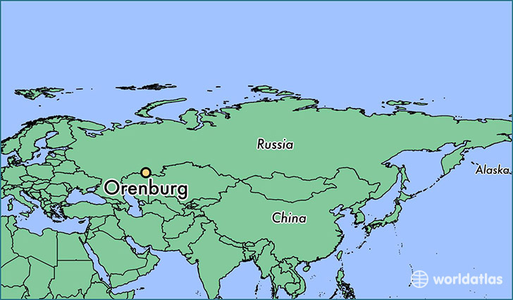 map showing the location of Orenburg