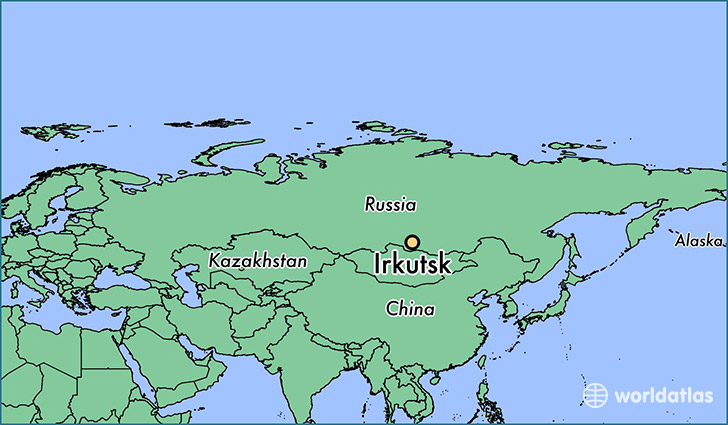 map showing the location of Irkutsk