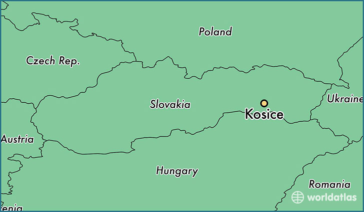 map showing the location of Kosice