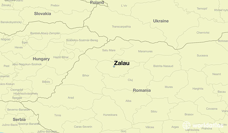 map showing the location of Zalau