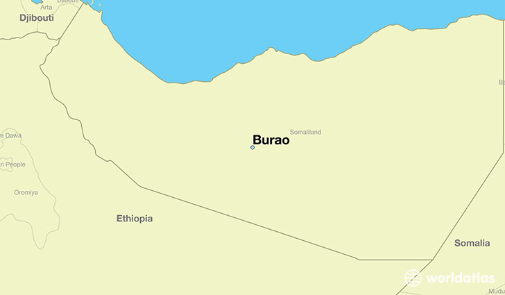 map showing the location of Burao