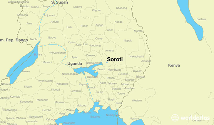 map showing the location of Soroti