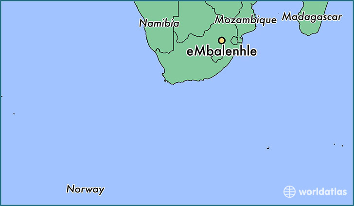 map showing the location of eMbalenhle