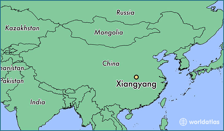 map showing the location of Xiangyang