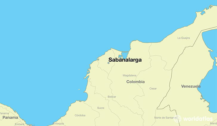 map showing the location of Sabanalarga