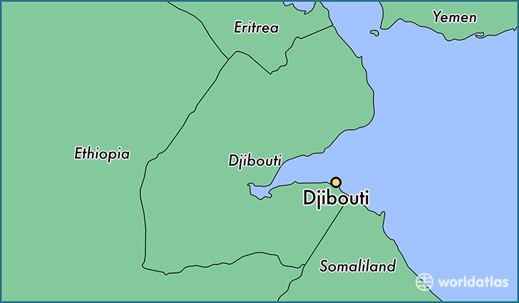map showing the location of Djibouti