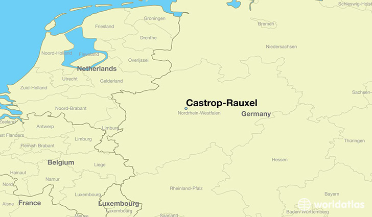 map showing the location of Castrop-Rauxel