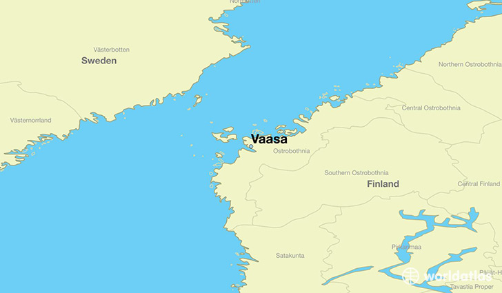 map showing the location of Vaasa