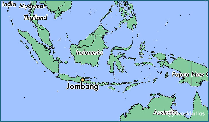 map showing the location of Jombang