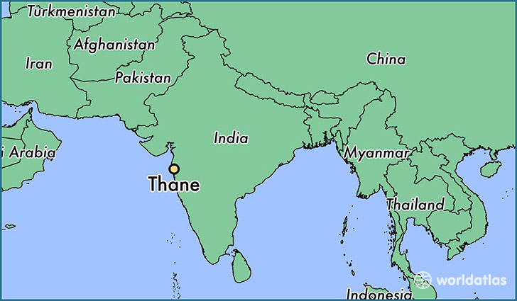 map showing the location of Thane