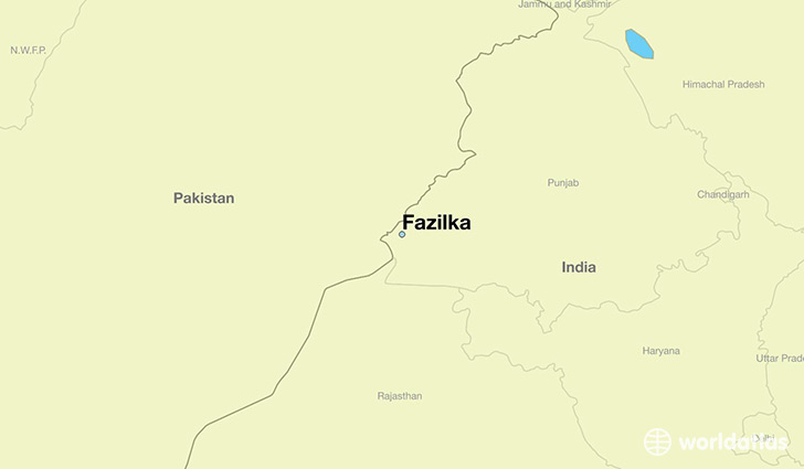 map showing the location of Fazilka