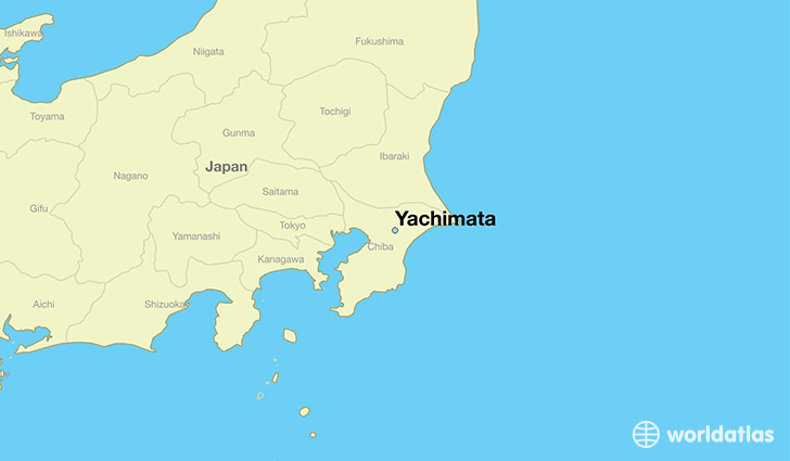 map showing the location of Yachimata