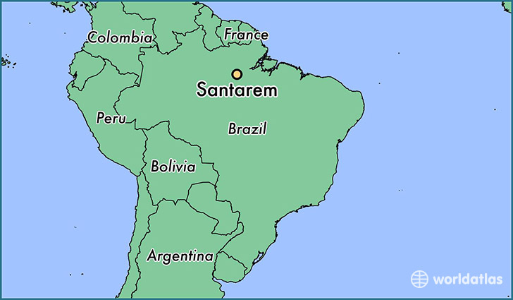 map showing the location of Santarem