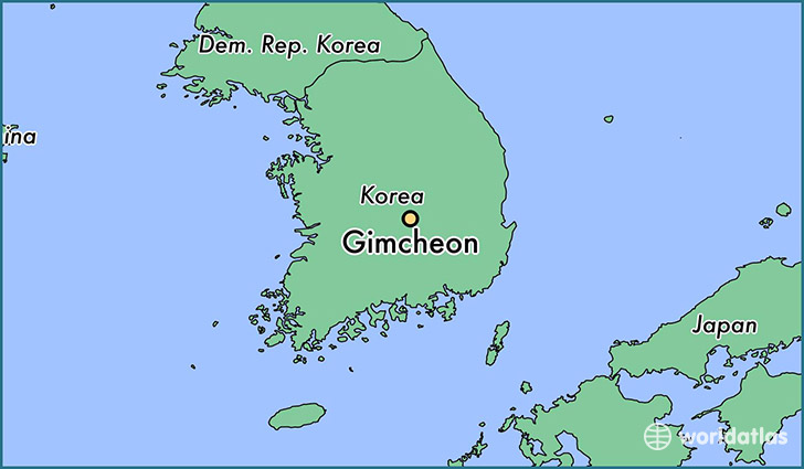 map showing the location of Gimcheon