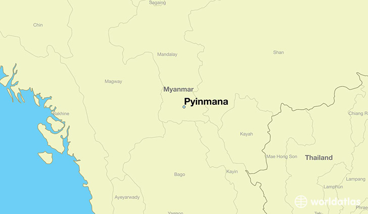 map showing the location of Pyinmana