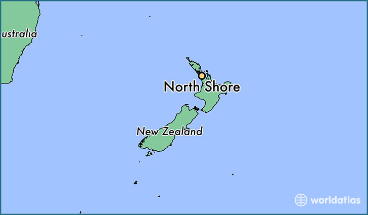 map showing the location of North Shore