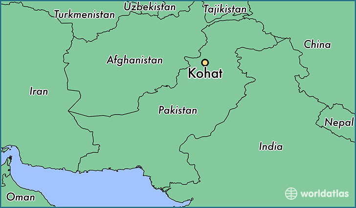 map showing the location of Kohat