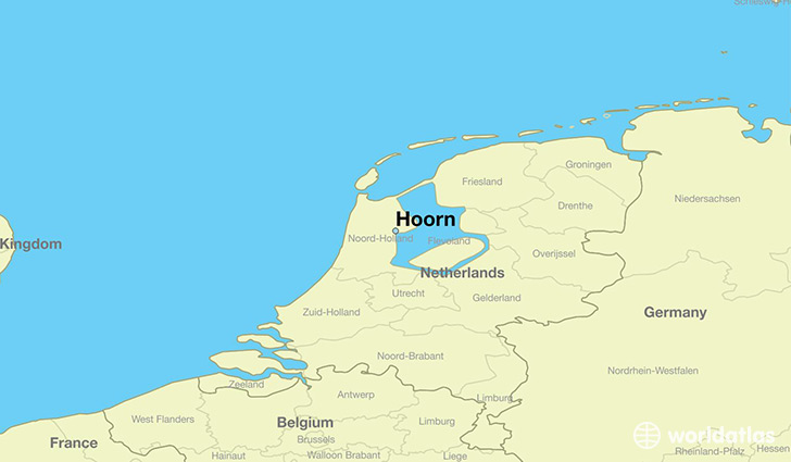 map showing the location of Hoorn