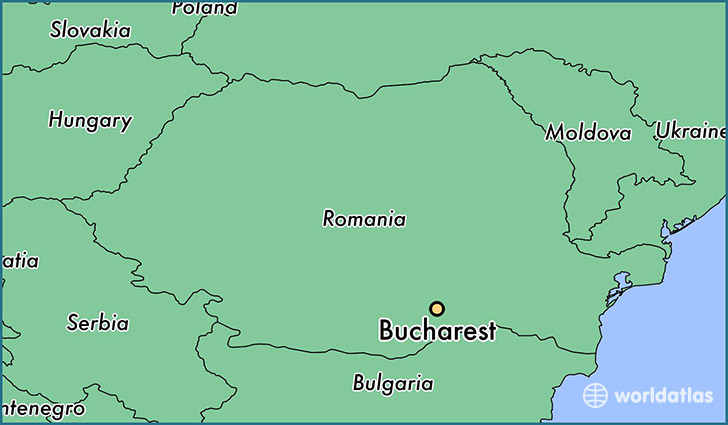 map showing the location of Bucharest