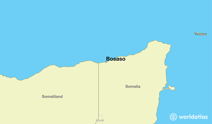 map showing the location of Bosaso