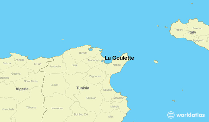 map showing the location of La Goulette