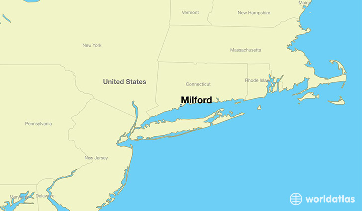 map showing the location of Milford