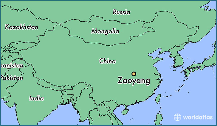 map showing the location of Zaoyang
