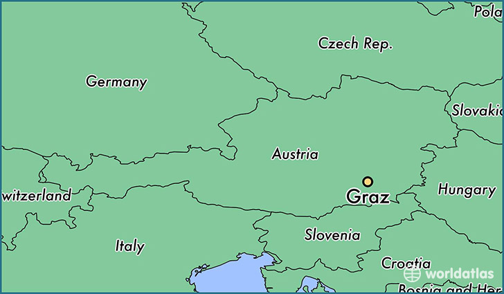 map showing the location of Graz