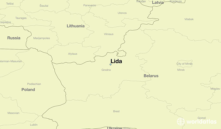 map showing the location of Lida