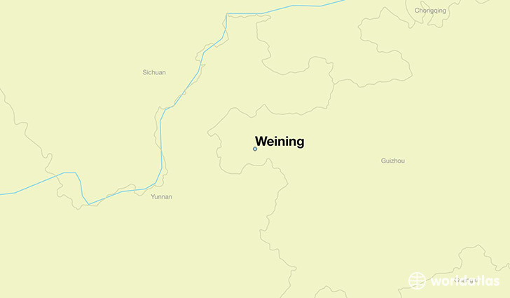 map showing the location of Weining
