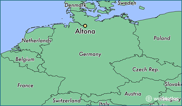 map showing the location of Altona