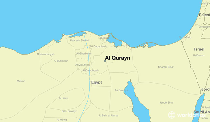 map showing the location of Al Qurayn