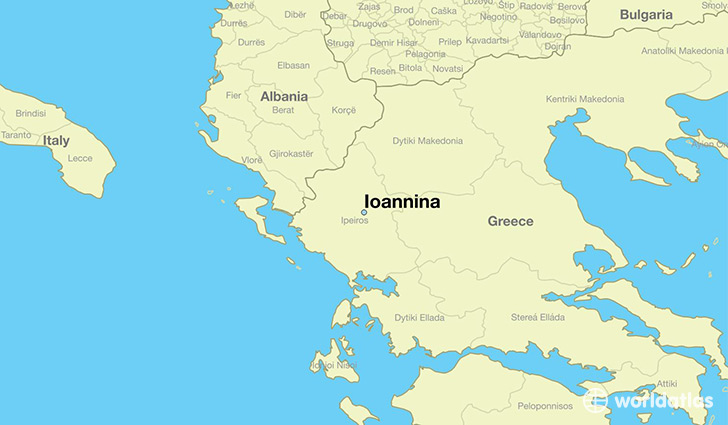 map showing the location of Ioannina