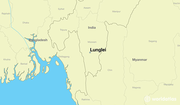 map showing the location of Lunglei