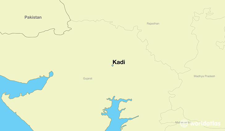 map showing the location of Kadi