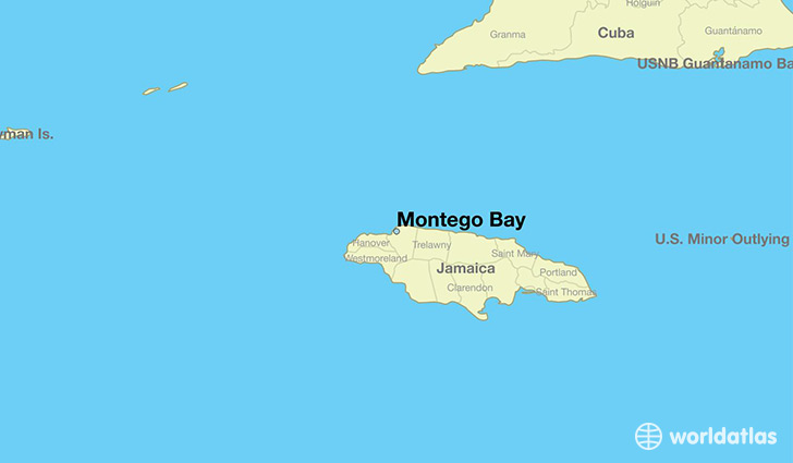 map showing the location of Montego Bay