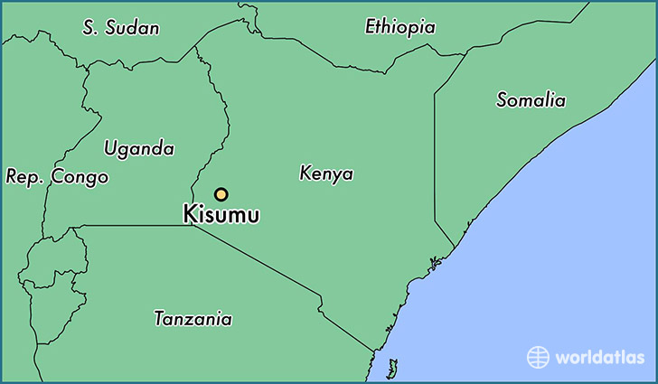 map showing the location of Kisumu