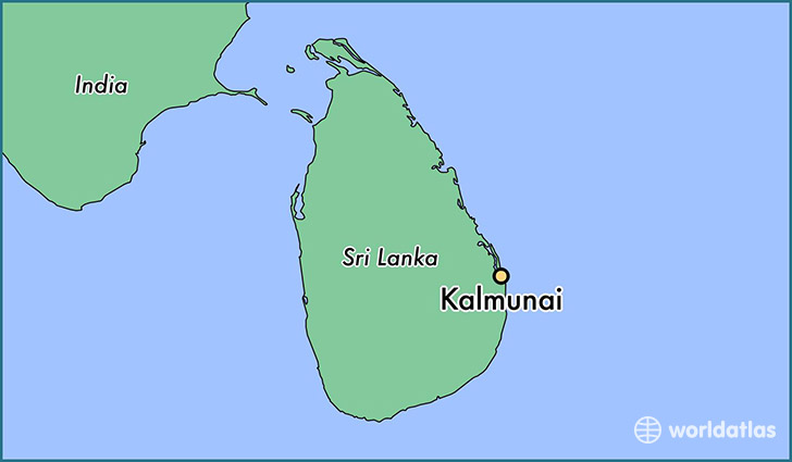 map showing the location of Kalmunai