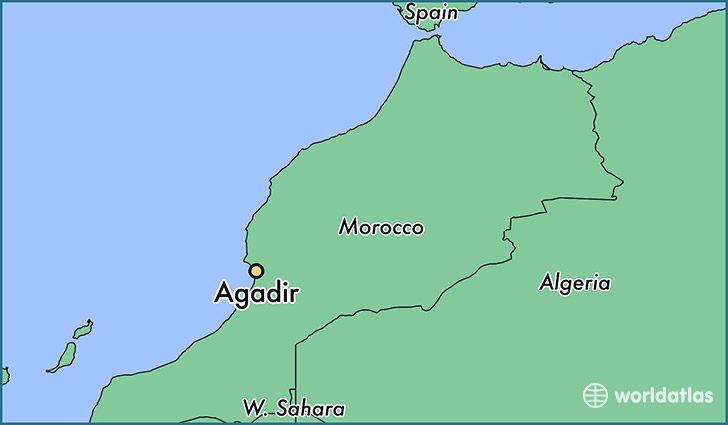 map showing the location of Agadir