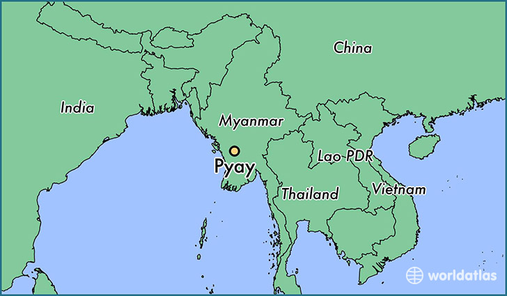map showing the location of Pyay