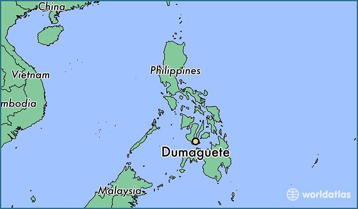 map showing the location of Dumaguete