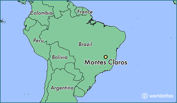 map showing the location of Montes Claros