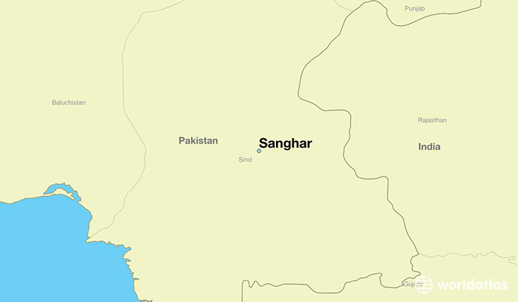 map showing the location of Sanghar
